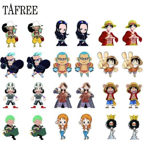 TAFREE Nihon Trendy Long Anime One Piece Figure New Acrylic Clip On Earrings For Women No Ear Hole Girls Jewelrys 2020