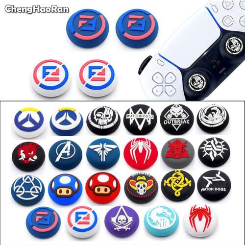 ChengHaoRan 4pcs Skull Thumb Grip Cap Joystick Cover Silicone Protective Cap for PS5 PS4 PS3 Xbox One/360 Controller Accessories