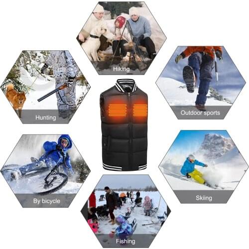Men Women Heating Coat Electric USB Heated Vest Winter Warm Vest for Motorcycle Travelling Skiing Hiking Camping