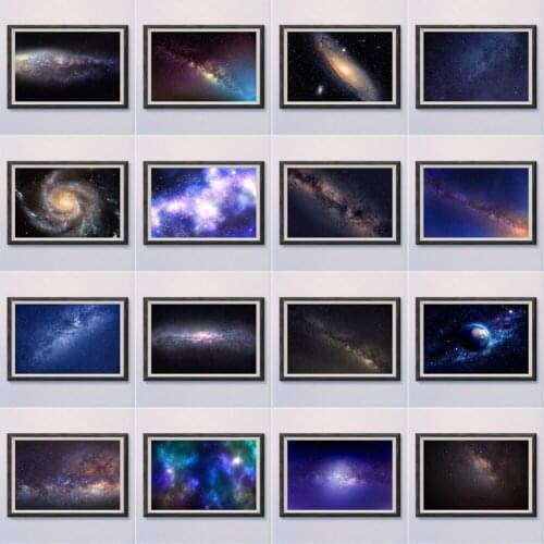 2-7 Star Nebula Starlight Natural Scenery Space Cosmos Starry Magnificent Wall Silk HD Poster Art Decoration Gift
