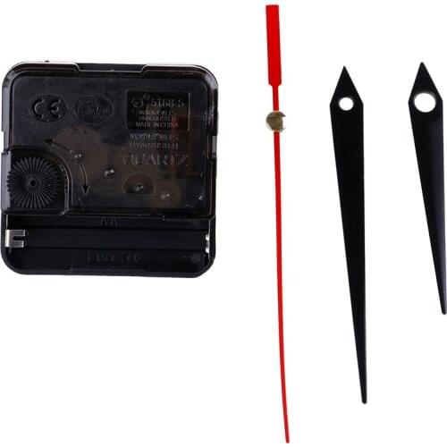 1 Set Silent large wall Quartz Clock Movement Mechanism Black & Red Hands Repair Tool Parts Kit DIY Set