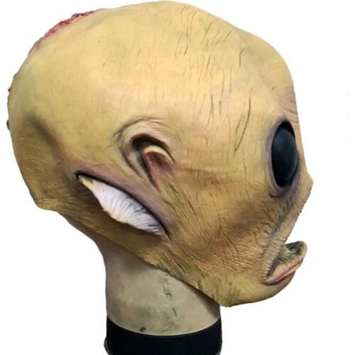 1Pcs Alien Latex Mask Breathable Full Face Head Mask Halloween Masquerade Scary Mask Fancy Dress Party Cosplay Costume 07