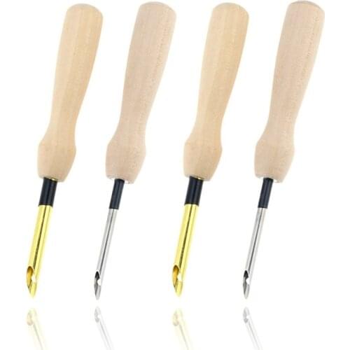 1 Pc Knitting Embroidery Pen Wooden Handle Weaving Sewing Needle Felting Craft Punch Threader Set DIY Tool Sewing Accessories