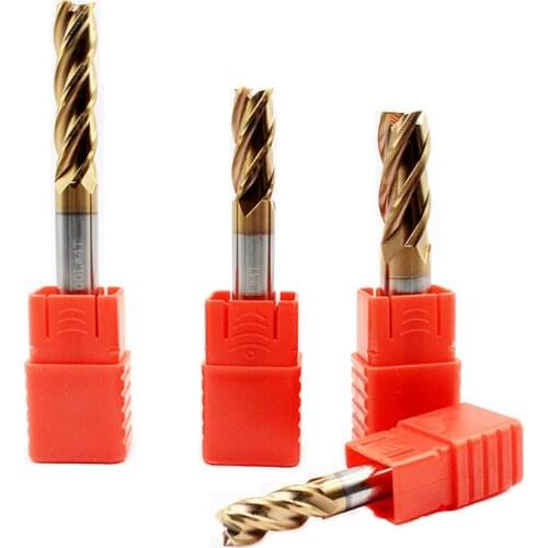 12mm 14mm 16mm 18mm 20mm 4 flute HRC60 tungsten carbide flat square Flat end milling cutter spiral bit CNC