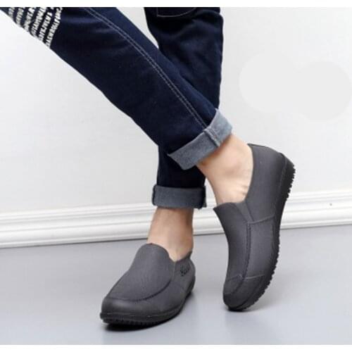 2018 Fall Fashion Men Rain Boots PVC Water Shoes Wear Male Slip Help Water Boots Large yard Imitation leather Men Shoes NO.133