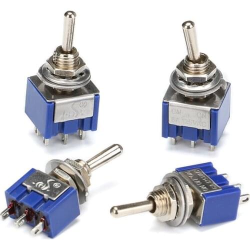 5pcs Toggle switch Twisting head rocker switch Manual control switch MTS-102-103-202-403-223 Toggle without/self reset