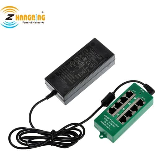 Active Gigabit PoE Injector, PoE Patch Panel With 48V 60W Power Supply For WiFi Access Point and Active Devices