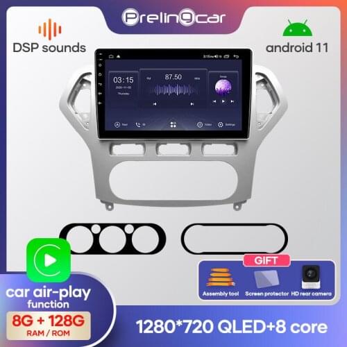 Prelingcar Android 10.0 NO DVD 2 Din Car Radio Multimedia Video Player Navigation GPS For Ford Mondeo 2007-2010 Octa-Core IPS