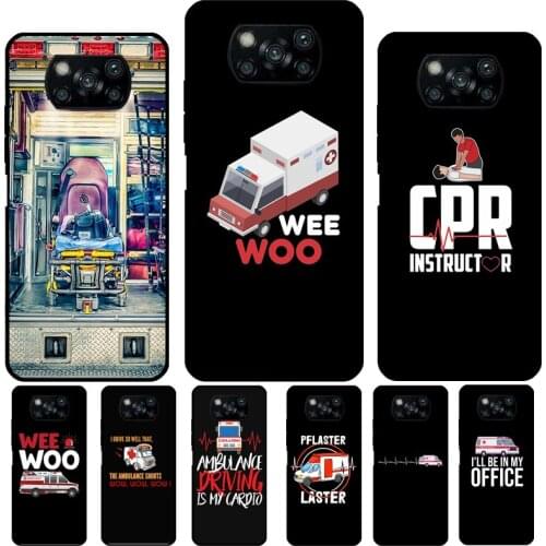 Paramedic Ambulance Wee Woo For POCO X3 Pro F2 F3 M3 Pro Case For Xiaomi Mi Note 10 Lite 9T 10T Pro Mi 11 Ultra Cover