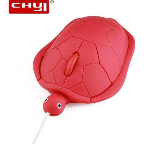 CHYI Wired Computer Mouse Cute Mini Red Green Turtle Model Mice 1200 DPI Optical Cartoon PC Notebook USB Mouse For Kid