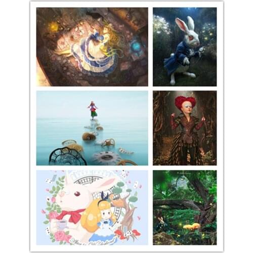 Disney Cartoon Anime Alice In Wonderland Diamond Painting Cross Stitch Rhinestone Mosaic Artist Home Decoration Gift
