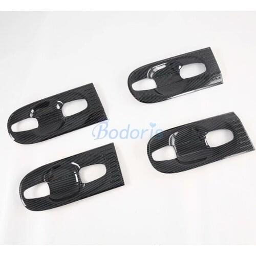 For Toyota Sienna 2013-2018 Carbon Fiber Look Door Grab Handle Cover and Bowl Panels Holder Protective Trim Auto Accessories