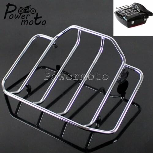 Chrome Motorcycle Detachable Tour Pack Top Rail Luggage Rack Holder For Harley Touring Chopped Razor Tour Pak 53665-87