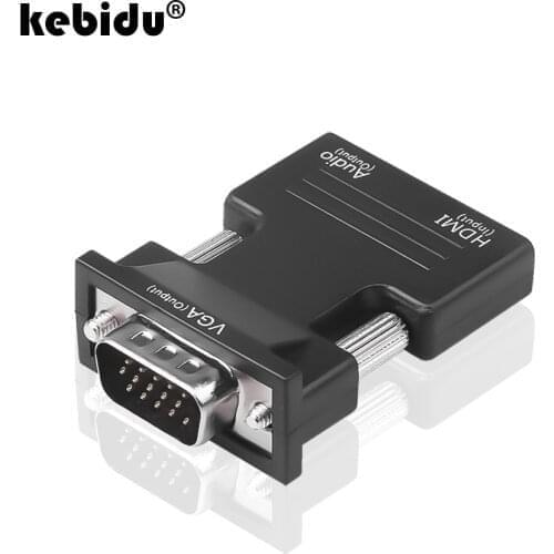 Kebidu 1080P Signal Output HDMI-compatible Female to VGA Male Converter for Multimedia with Audio Adapter Wholesale