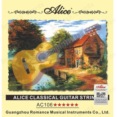 2 Set Alice A106 Clear Nylon Classical Guitar String set 1st-6th(0285-044) Silver-Plated Copper Alloy Wound