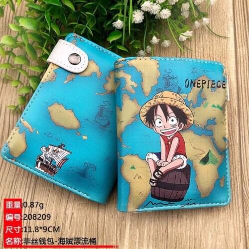 Anime Pirates Kings Synthetic Leather Short Wallet Monkey D Luffy Anime Coin Purse