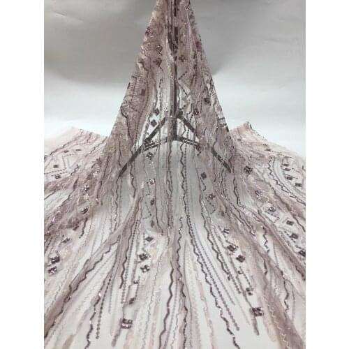 African sequin lace fabric 2021 embroidery Nigeria lace fabric high quality French tulle lace fabric clothes XX3722