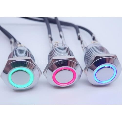 12mm metal button small switch round high head button waterproof self-reset self-locking circuit modification button