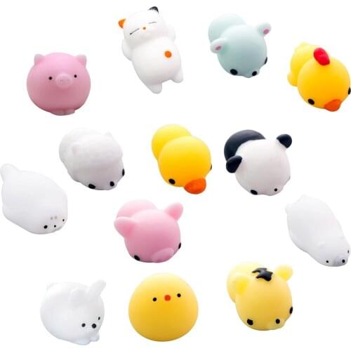 13Pcs Mini Change Color Squishy Cute Cat Antistress Ball Squeeze Mochi Rising Abreact Soft Sticky Stress Relief Toy антистрессы