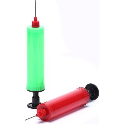 1Pcs Plastic Football Soccer Inflatable Ball Hand Air Pump with Needle 175*30mm Random Color