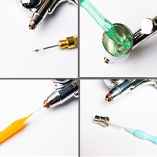 New 4Pcs Cleaning Airbrush Nozzle Spray Gun Repair Needle&Brush Kit Tool Set Nice Hand Tool Sets