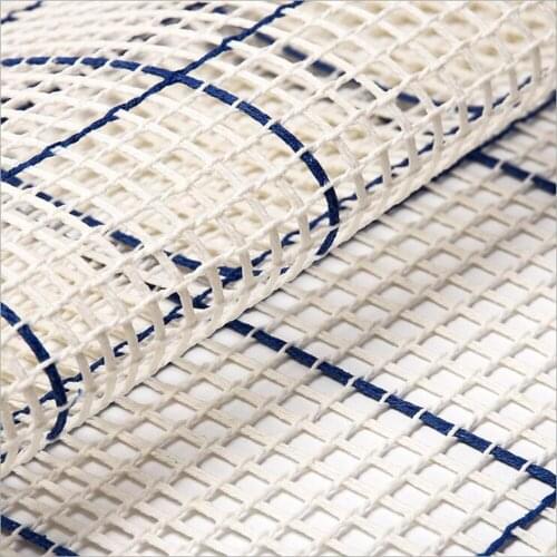 Latch Hook kits High Quality 3.75ct Canvas with Knitted Blue Line Include 1pc Plastic Crochet needle Capret Tapestry Floor Mat