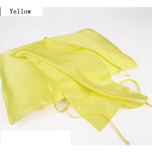 100% Nature Mulberry Silk Pillow cases 32x52cm 25x45cm Yellow Pink Pillowcase For Children Good Sleep Hair Care Pillow Cover