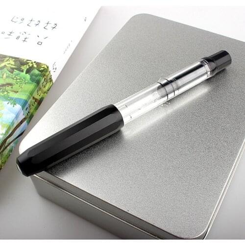 NEW Metal Piston Dropper Fountain Pen Fully Transparent F/EF Nib Converter Large-Capacity Ink Storing Fashion Gift Pen