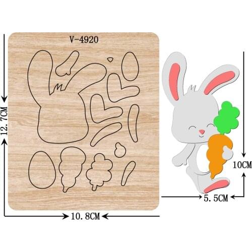 New rabbit wooden dies cutting dies for scrapbooking Multiple sizes V-4920