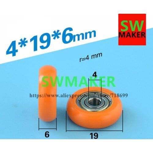 4*19*6mm POM package, plastic wrap bearing pulley track wheel for aluminum profiles and doors and windows