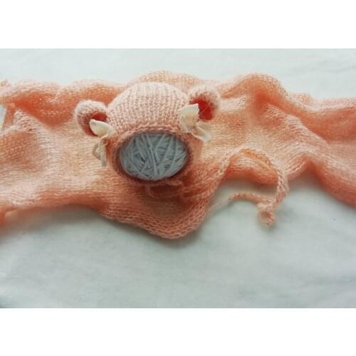 Newborn photography props ,bow-knot hat and wrap