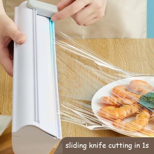 Food Wrap Cutter Plastic Wrap Dispenser Kitchen Organizer Foil Cling Film Wrap Storage Dispenser Box Kitchen Accessories