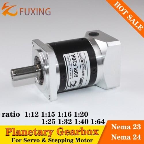 60PLF Ratio15 20 25 32 40 64:1 Nema 23 24 Stepping Motor 60mm 200w 400w Servo Motor Speed Reducer Precision Planetary Gearbox 6