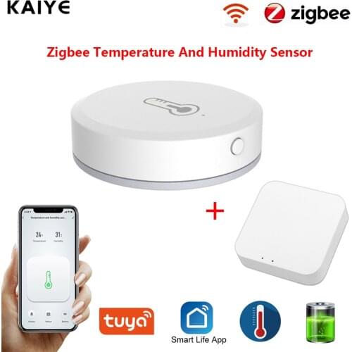 Tuya ZigBee Smart Temperature And Humidity Sensor With Zigbee Gateway Hub Via Alexa Google Home SmartLife/Tuya App Smart Control