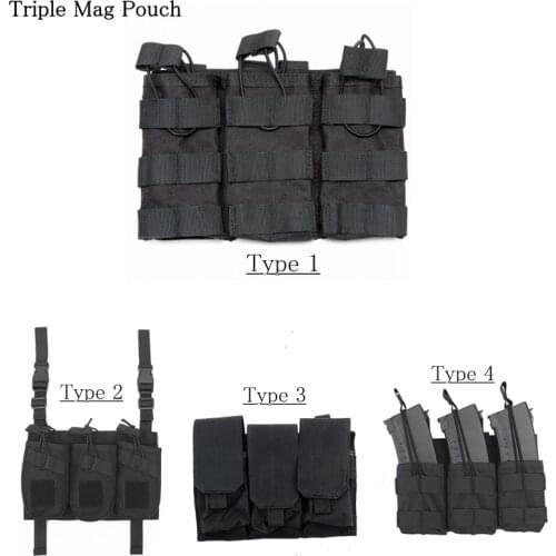 Tactical Molle Magazine Pouch Triple Mag Bag For AK AR M4 AR16 5.56 .223 Universal Cartridge Pouch Hunting Paintball Equipment