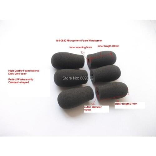 Linhuipad Foam Microphone Windscreen, mic sponge cover , WS-0530, 5mm inner diameter & 30mm inner length 10 pcs /lot