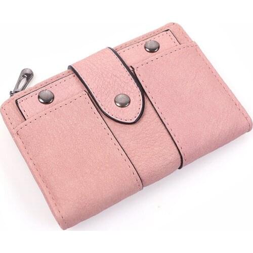 High Quality Vintage Wallet Women PU Leather Short Wallet Ladies Card Holder Coin Purse Casual Hasp Zipper Money Clutch Cartera