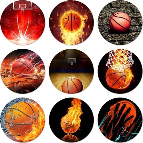 58mm basketball never stops Icons Pins Badge Decoration Brooches Metal Badges For Backpack Decoration