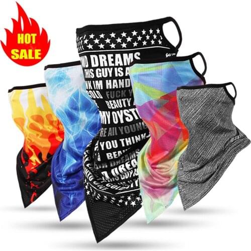 1PC Breathable Ice Silk Frosty Touch Fabric Face Mask Windproof Dust Scarf Wrap Bandana Neck Cover Balaclava Outdoor Sports Mask