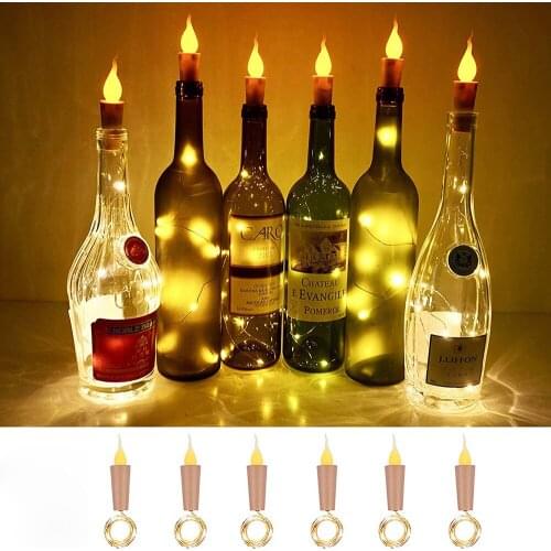 10PCS 1M 2M Flameless Candle Wine Bottle Cork LED String Lights Christmas Copper Wire Wine Bottle lights for Party Wedding Deco