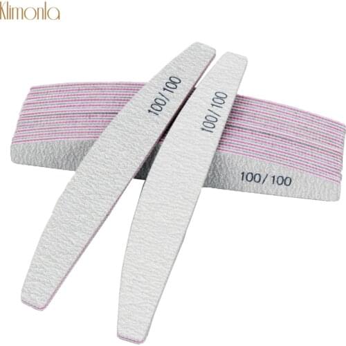 Gray 10Pcs Nail Files 100 Grits Double Side Sanding Buffer Nail Polish Files Sandpaper Pedicure DIY Nail Art Buffing Tools