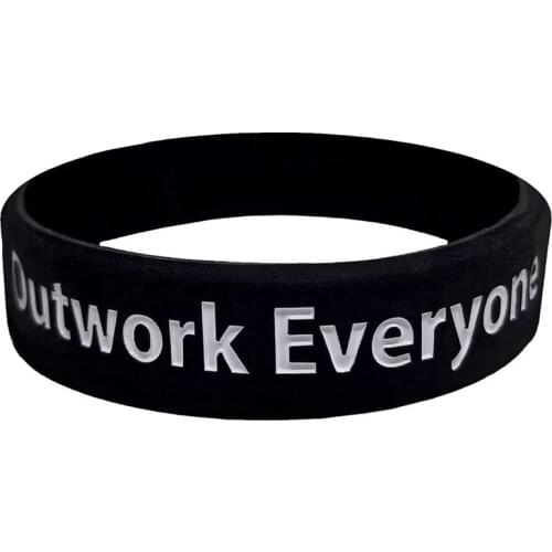 300pcs Motivational Gifts Outwork Everyone Silicone Bracelets Rubber Wristbands Free Shipping by DHL
