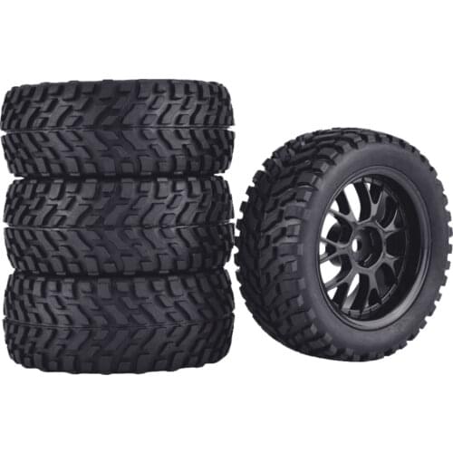 High Quality 4Pcs 75mm Rubber Climbing Car Off-road Wheel Rim and Tires For 1:10 RC Racing Car