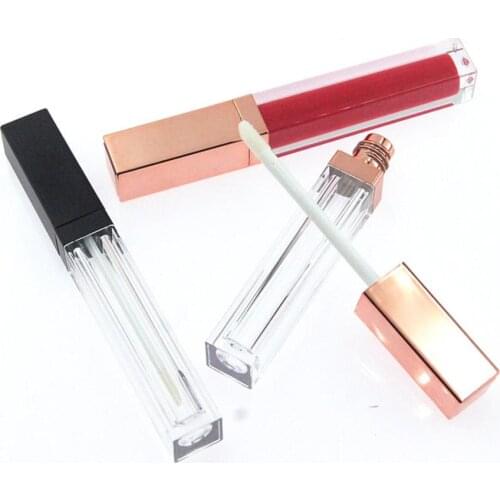 5ml Empty Square Lip Gloss Tube With Wand Applicator Refillable Plastic Lipstick Lip Balm Bottles Vials DIY Container Make Up