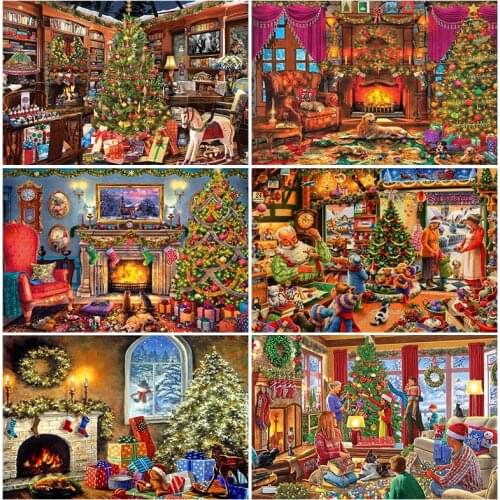 5D Diamond Painting Christmas diamond embroidery Diamonds Christmas tree Picture cross stitch Diamond embroidery by photo
