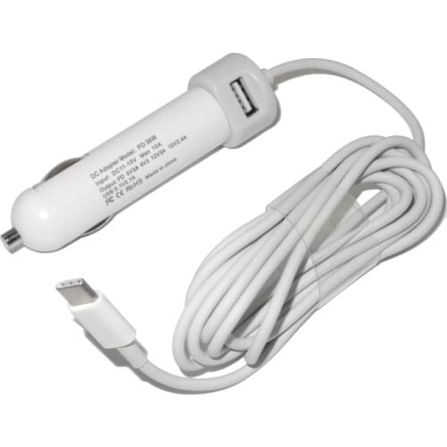 36W USB Type C Car Charger for Macbook 12inch A1534 A1540 5V 3A 9V 3A 12V 3A 15V 2.4A USB C Car Adapter for Laptop Mobile Phones