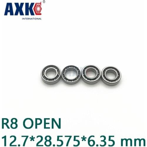 Axk 10pcs R8 Open 1/2" X 1-1/8" X 1/4" Inch 12.7*28.575*6.35 Mm Open Metric Miniature Deep Groove Ball Bearing