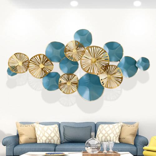 European Luxury Wall Decoration 3D Metal Wrought Iron Living Room Wall Hanging Crafts Art Aesthetic Room Decor