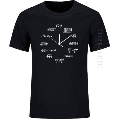 TShirt Math Clock Print Funny Men O Neck T Shirt Cotton Male Tshirt Cool Summer T-Shirt Mens Tee Shirt