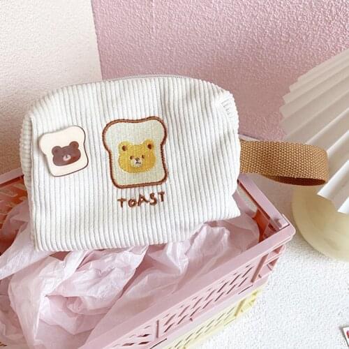 Kawaii Bear Womens Cosmetic Bag Cute Cartoon Makeup Bag Female Travel Handbags Organizer Casual Storage Pouches For Girls